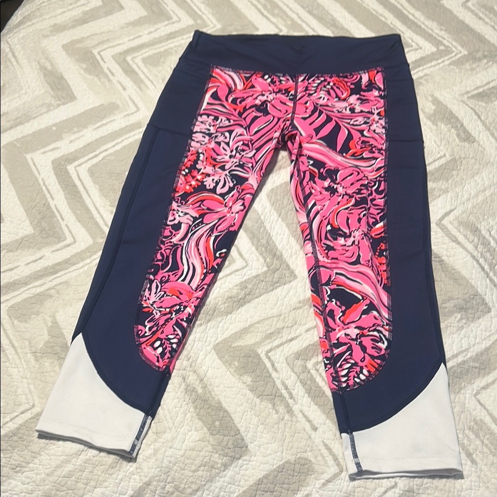 Lilly Pulitzer Luxletic Cropped Athletic Leggings Pants L Large - Picture 1 of 10